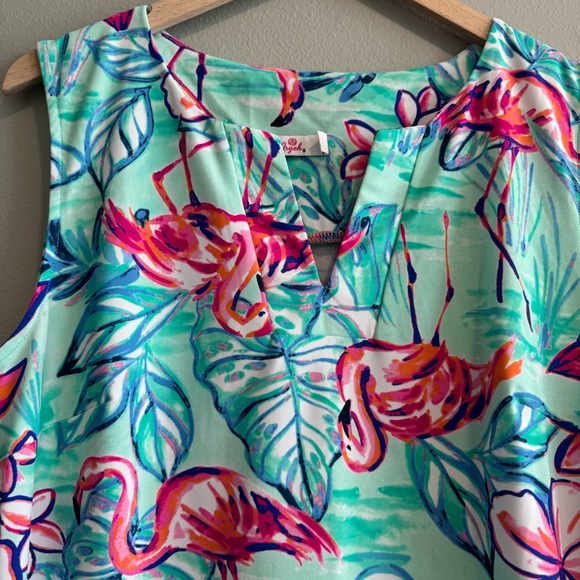 Aryeh V Neck Sleeveless Sundress Floral  Flamingo Tropical Colorful Beach XL - Picture 3 of 6